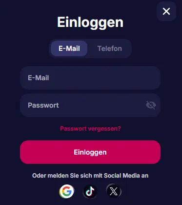 NV Casino Online-Anmeldeformular