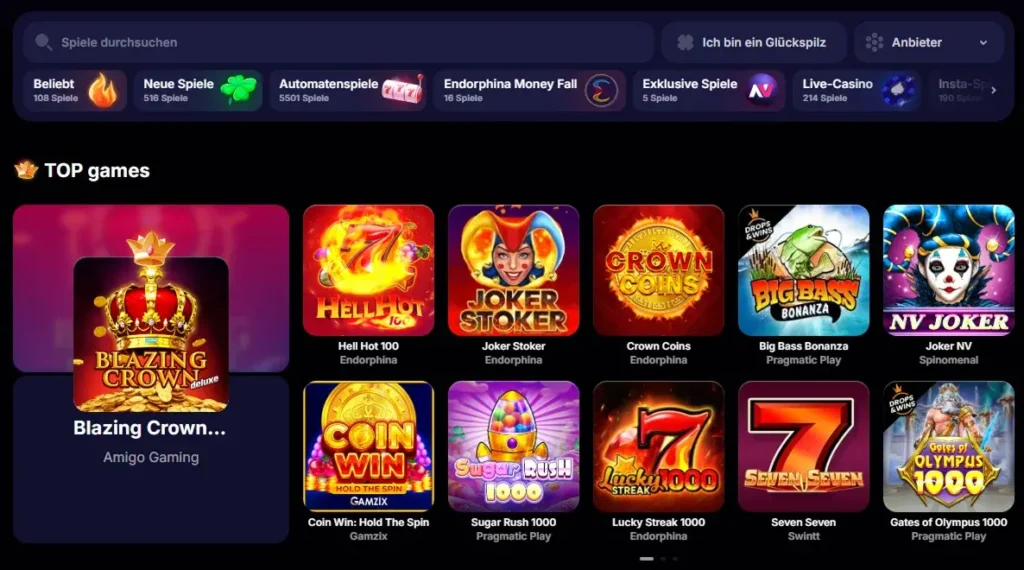 Spiele und Spielautomaten im Casino NV