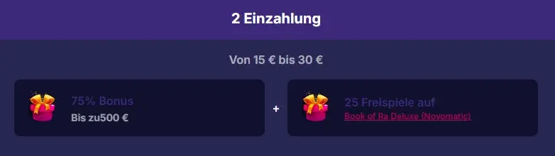 NVCasino Bonus für die zweite Einzahlung