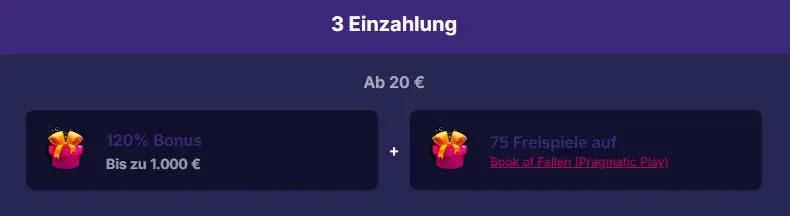 Casino NV Bonus für die dritte Einzahlung